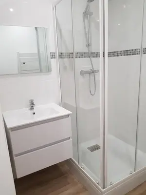 Salle de bains dans l'établissement Le cocon Dieppois - Appt spacieux avec parking privé