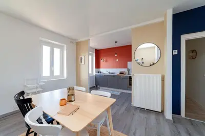 Cuisine ou kitchenette dans l'établissement La Coquille - vue mer panoramique & port Tréport