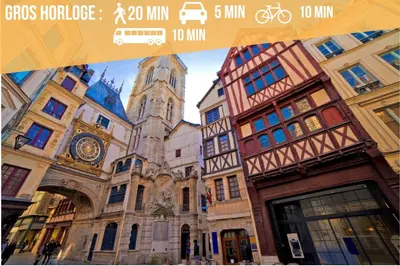 Plan de l'établissement Rouen : Vue panoramique sur la seine avec parking