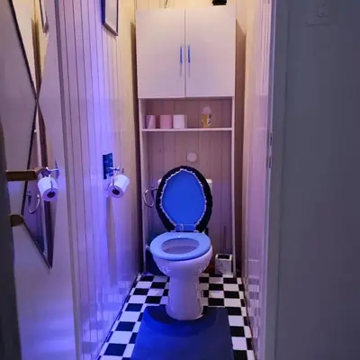 Salle de bains dans l'établissement Villa charmante à Saint-Martin-Longueau avec piscine privée