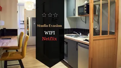 Cuisine ou kitchenette dans l'établissement Studio Evasion