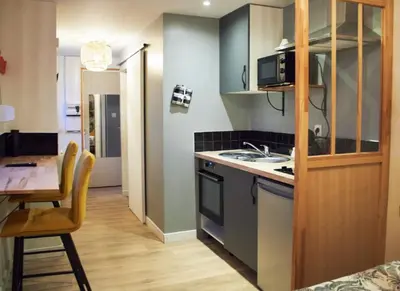 Cuisine ou kitchenette dans l'établissement Studio Evasion