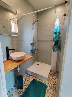 Salle de bains dans l'établissement Sfeervolle b&b Le Moulin de la Place