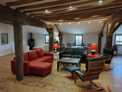 Coin salon dans l'établissement Le refuge d'Athéna