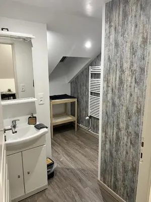 Cuisine ou kitchenette dans l'établissement Le Gîte du Val de Noye