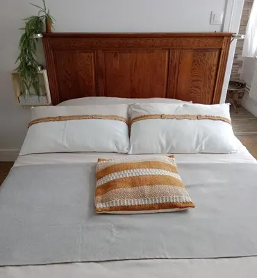 Un ou plusieurs lits dans un hébergement de l'établissement Chambre d'hôte dans manoir près du Tréport et Mers-les-Bains