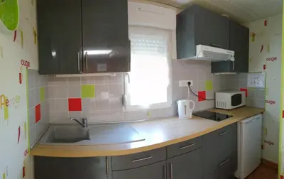 Cuisine ou kitchenette dans l'établissement Gîte Les Bignones