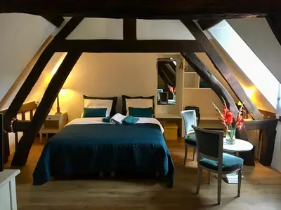 Un ou plusieurs lits dans un hébergement de l'établissement Au coin romantique Vernon Giverny