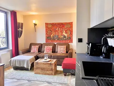 Télévision ou salle de divertissement dans l'établissement 2 Appt MédiéLounge ou MédiéOld, Parking Vue magnifique par Beds76
