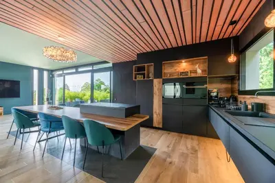 Cuisine ou kitchenette dans l'établissement La Kabann