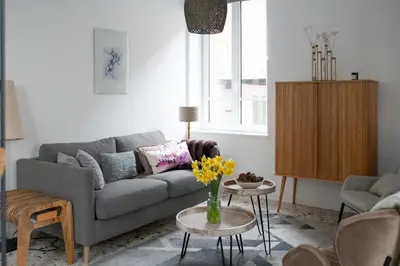 Coin salon dans l'établissement Le Terrazzo - appartement lumineux centre Eu