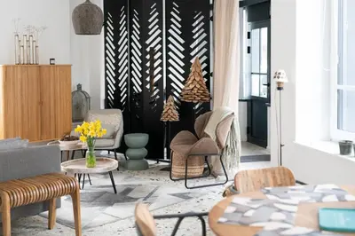 Coin salon dans l'établissement Le Terrazzo - appartement lumineux centre Eu