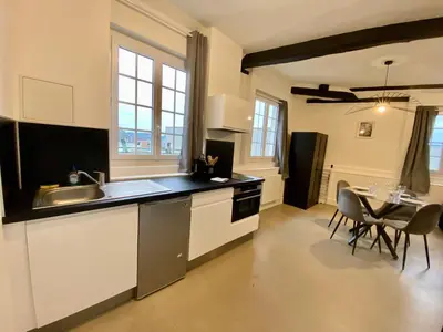 Cuisine ou kitchenette dans l'établissement Henry II - petit appartement lumineux - 013