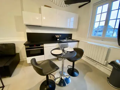 Cuisine ou kitchenette dans l'établissement Henry I - petit appartement lumineux - 014