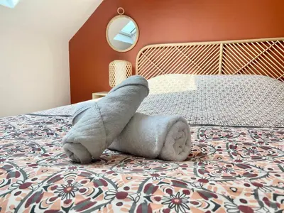 Un ou plusieurs lits dans un hébergement de l'établissement Magnifique duplex pour huit personnes -070