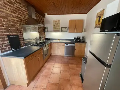 Cuisine ou kitchenette dans l'établissement Beaurepaire Gîte entre Terre et Mer