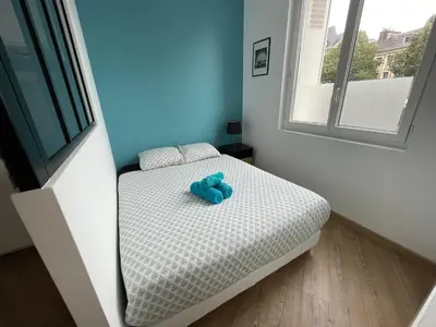 Un ou plusieurs lits dans un hébergement de l'établissement L'avalasse - Petit appartement centre de Rouen - 121