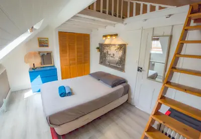 Un ou plusieurs lits dans un hébergement de l'établissement Le Duplex 3 chambres - 1P à 7P - Saint Honore