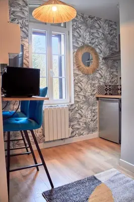 Cuisine ou kitchenette dans l'établissement Le Studio Welfare