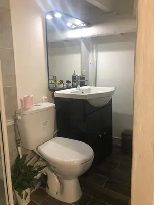 Salle de bains dans l'établissement Studio individuel près de Paris