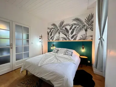 Un ou plusieurs lits dans un hébergement de l'établissement Homedésir - Le Marché Electrik Vernon-Giverny - Claude Monet - Downtown