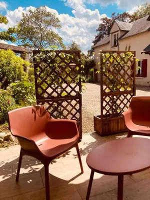 Coin salon dans l'établissement Maison La Plage proche Giverny