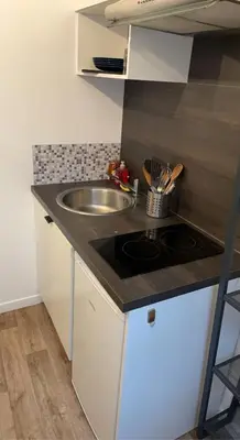 Cuisine ou kitchenette dans l'établissement Studio confortable au cœur de Rouen
