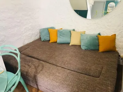 Un ou plusieurs lits dans un hébergement de l'établissement Cocooning little house in french Vexin