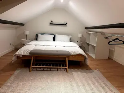 Un ou plusieurs lits dans un hébergement de l'établissement Appartement duplex proche zénith, mégacité, stade