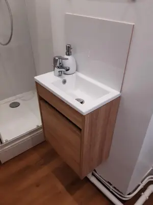 Salle de bains dans l'établissement Amiens magnifique appartement Frida