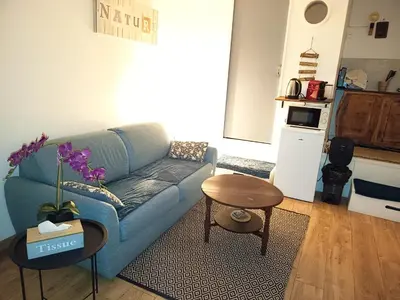 Cuisine ou kitchenette dans l'établissement logement Mezzanine salon indépendant