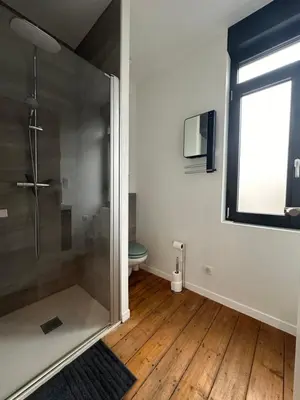 Salle de bains dans l'établissement IMMEUBLE ST-PIERRE - GARE 10min - HORTILLONNAGES 5min - WIFI - TV HD