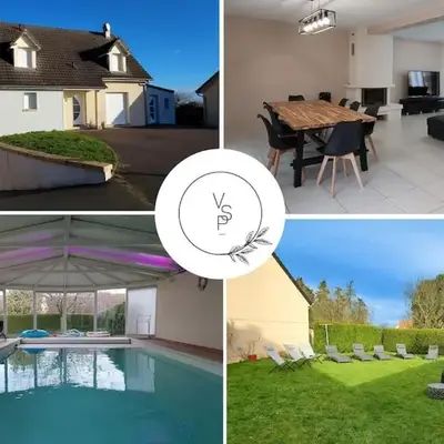Villa avec piscine chauffée à moins 1h30 de Paris