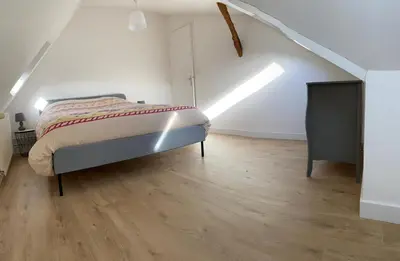 Un ou plusieurs lits dans un hébergement de l'établissement Appartement duplex centre Dieppe-Le perchoir St Jacques-3 chambres