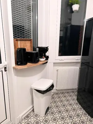 Cuisine ou kitchenette dans l'établissement Le jardin secret d'Amiens Hypercentre cathédrale, Parking