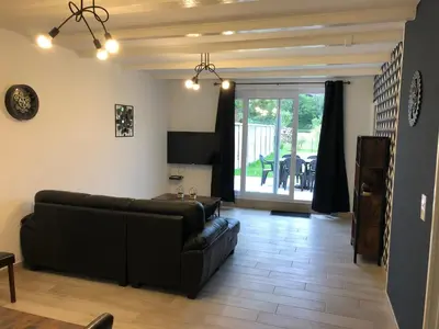 Coin salon dans l'établissement Gîte à 10 mns du Treport