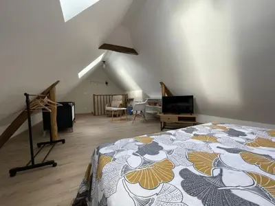 Un ou plusieurs lits dans un hébergement de l'établissement Gîte Au bord du Halage