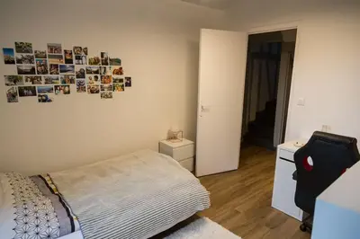 Un ou plusieurs lits dans un hébergement de l'établissement Maison de ville calme Rouen St.Paul 2ch proche CHU