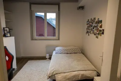 Un ou plusieurs lits dans un hébergement de l'établissement Maison de ville calme Rouen St.Paul 2ch proche CHU
