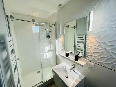 Salle de bains dans l'établissement Appart Rouen Jardin des plantes