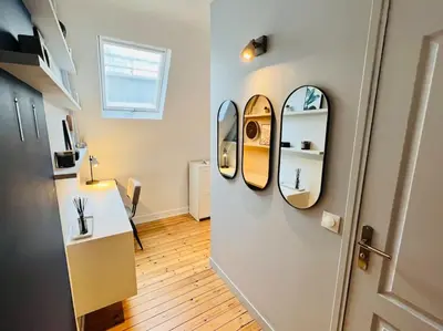 Cuisine ou kitchenette dans l'établissement Appart Rouen Jardin des plantes