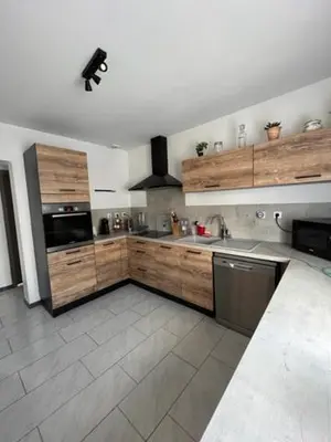 Cuisine ou kitchenette dans l'établissement Les tourterelles