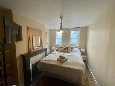 Un ou plusieurs lits dans un hébergement de l'établissement Maison hyper centre avec parking 7 mn à pied de la gare de Rouen