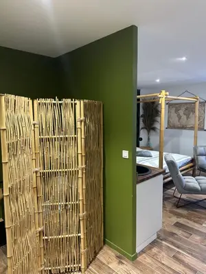 Un ou plusieurs lits dans un hébergement de l'établissement Jungle room