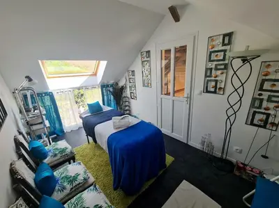 Un ou plusieurs lits dans un hébergement de l'établissement Maison Cosy en Pleine Nature