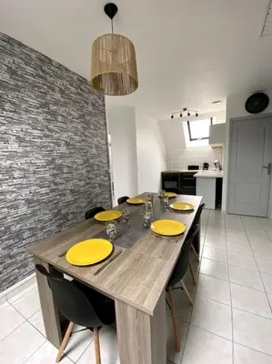 Cuisine ou kitchenette dans l'établissement L’escale proche château de chantilly
