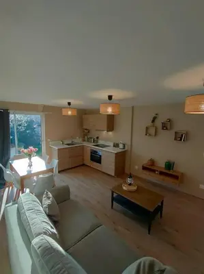 Cuisine ou kitchenette dans l'établissement La Closerie de Thimécourt