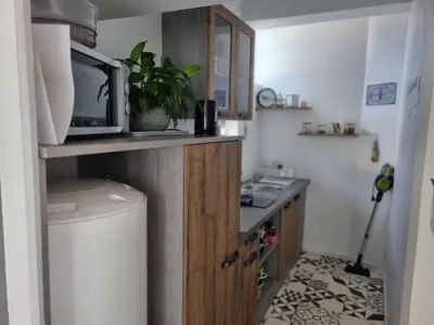 Cuisine ou kitchenette dans l'établissement Gîte de l'Orchidée
