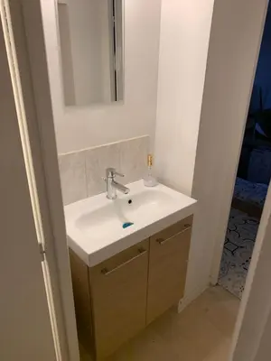 Salle de bains dans l'établissement Logement à 20 min de Paris avec parking gratuit