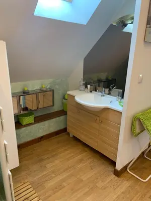 Salle de bains dans l'établissement Gîte Bien-être